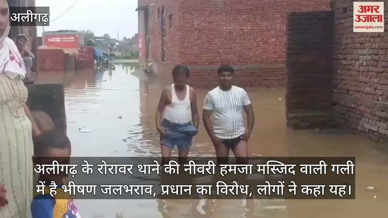 अलीगढ़ के रोरावर थाने की नीवरी हमजा मस्जिद वाली गली में है भीषण जलभराव, प्रधान का विरोध, लोगों ने कहा यह