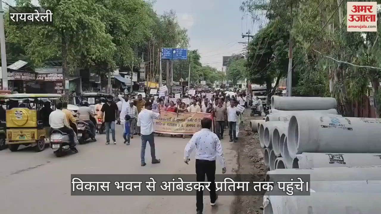 VIDEO:स्कूलों के विलय का किया विरोध... मशाल-पोस्टर लेकर निकाला पैदल मार्च
