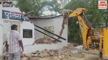 On orders of High Court newly built police booth was demolished using JCB