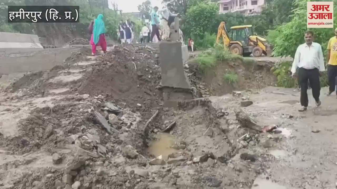 Hamirpur Alternative route washed away in Dhaneta traffic halted