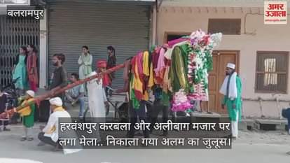 बलरामपुर में हरवंशपुर करबला और अलीबाग मजार पर लगा मेला.. निकाला गया अलम का जुलूस