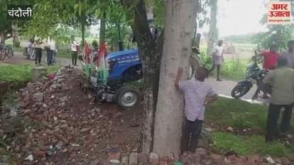 Tractor and bike collide in Sonbarsa two injured drunk driver had hit bike