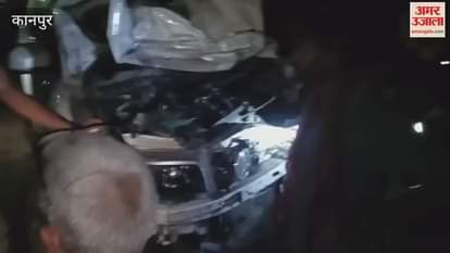truck hit a car while overtaking, the driver's life was saved due to the opening of the airbag