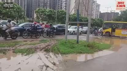 Water filled in the underpass of 130 meter road in Greater Noida,