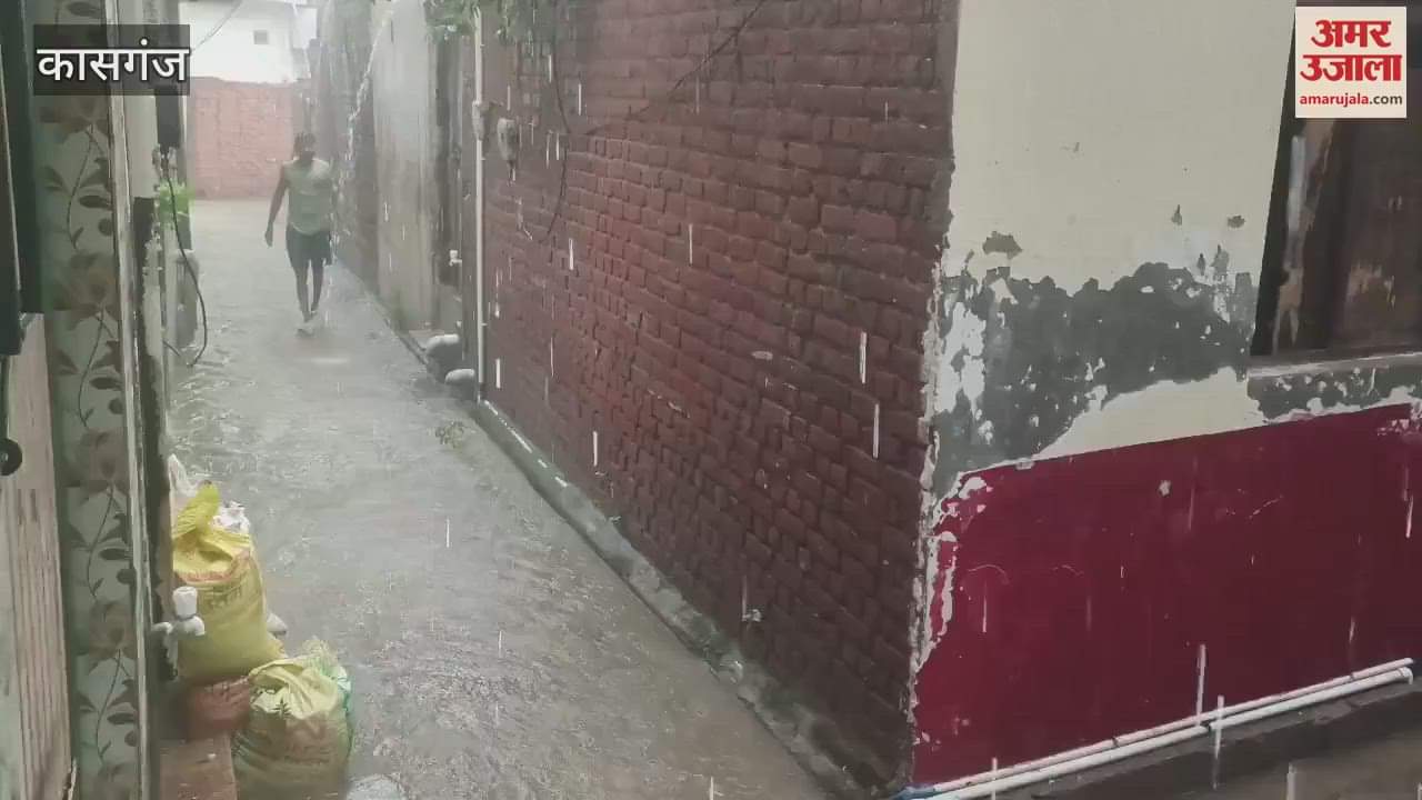 waterlogging due to heavy rain in kasganj
