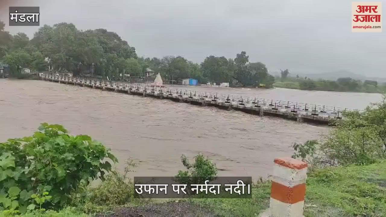 Mandla News: Narmada water level increased due to continuous rain for a week