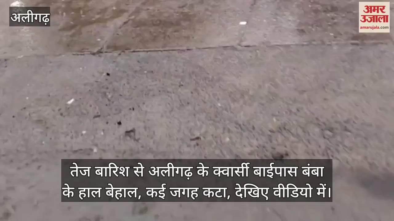 तेज बारिश से अलीगढ़ के क्वार्सी बाईपास बंबा के हाल बेहाल, कई जगह कटा, देखिए वीडियो में