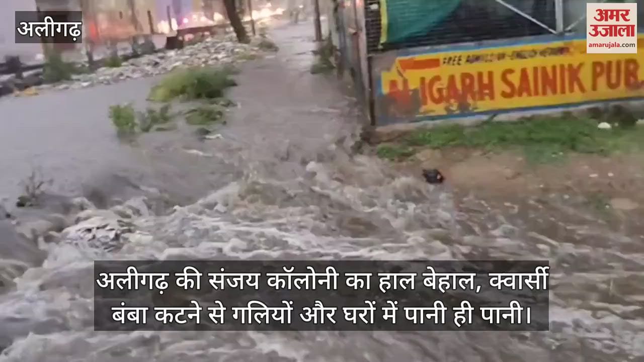अलीगढ़ की संजय कॉलोनी का हाल बेहाल, क्वार्सी बंबा कटने से गलियों और घरों में पानी ही पानी
