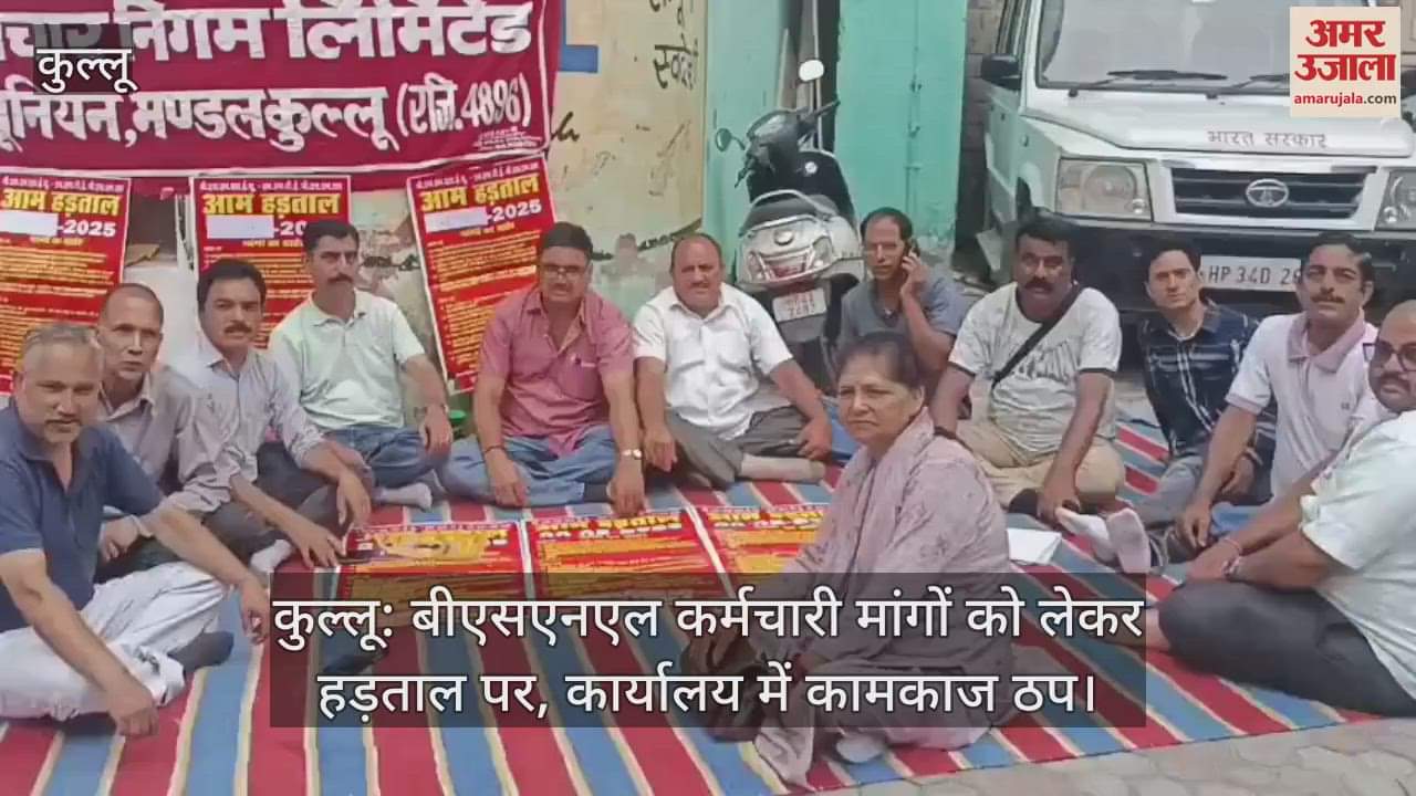Kullu: BSNL employees on strike over demands, work in office halted