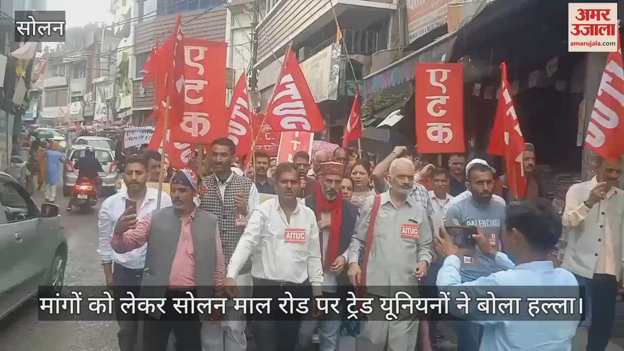 Trade unions raised slogans on Mall Road regarding their demands