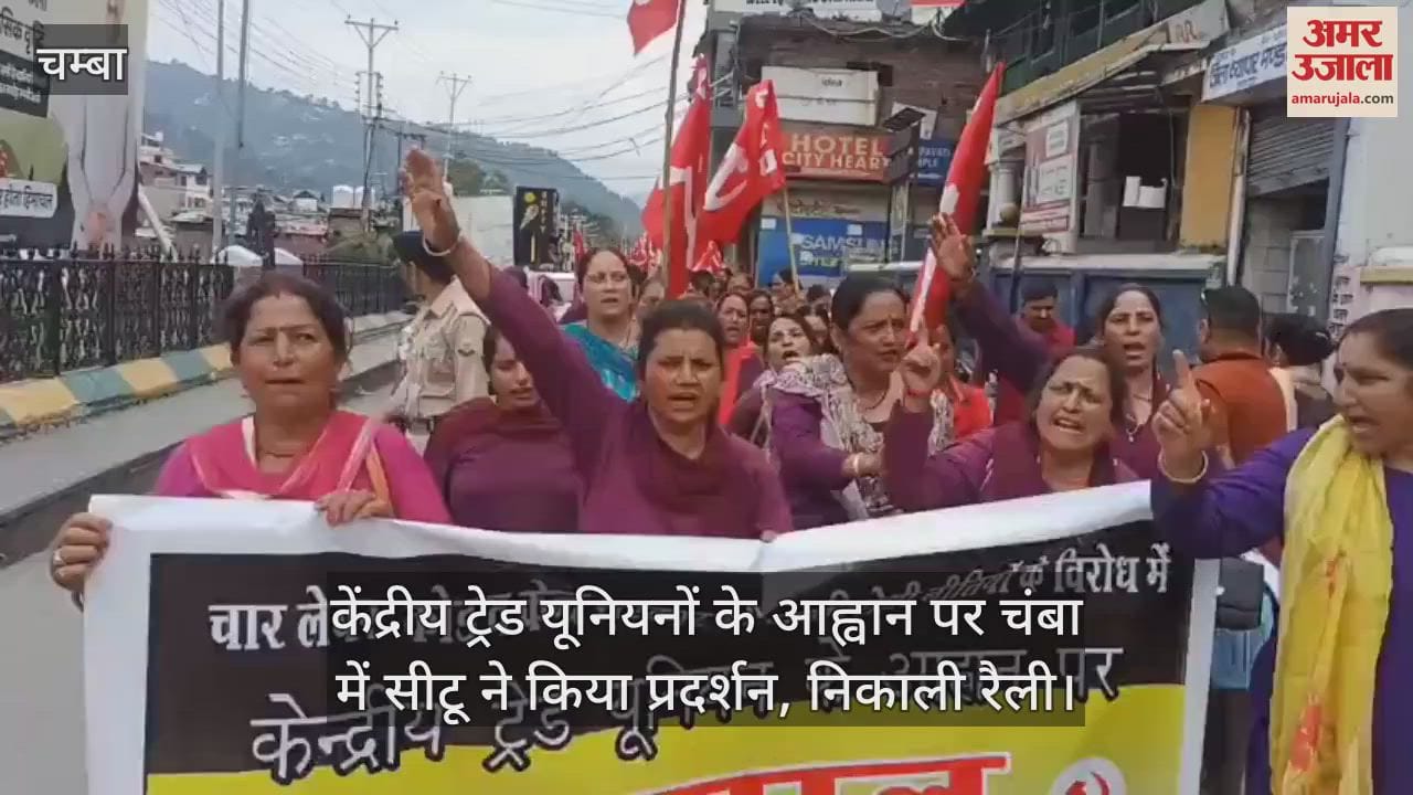 On the call of central trade unions, CITU demonstrated and took out a rally in Chamba