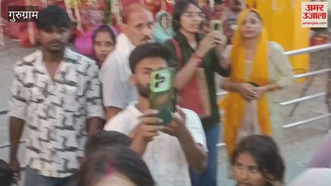 Crowds of devotees visit Sheetla Mata temple in Gurugram