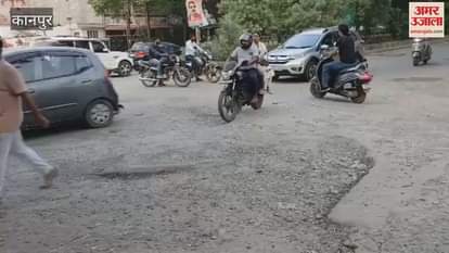 road leading to Awas Vikas No. 3 and Ambedkar Puram is full of potholes