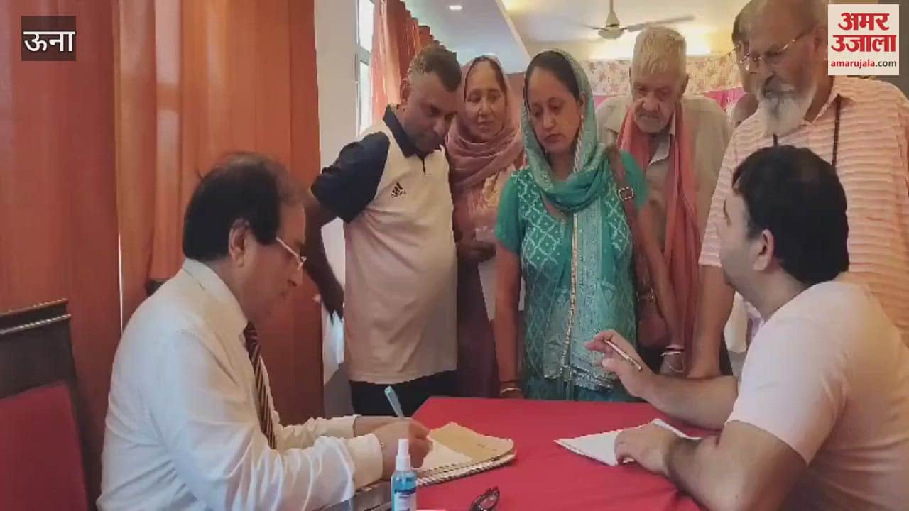 Una Health check-up of people in Mega Super Specialty Medical Camp