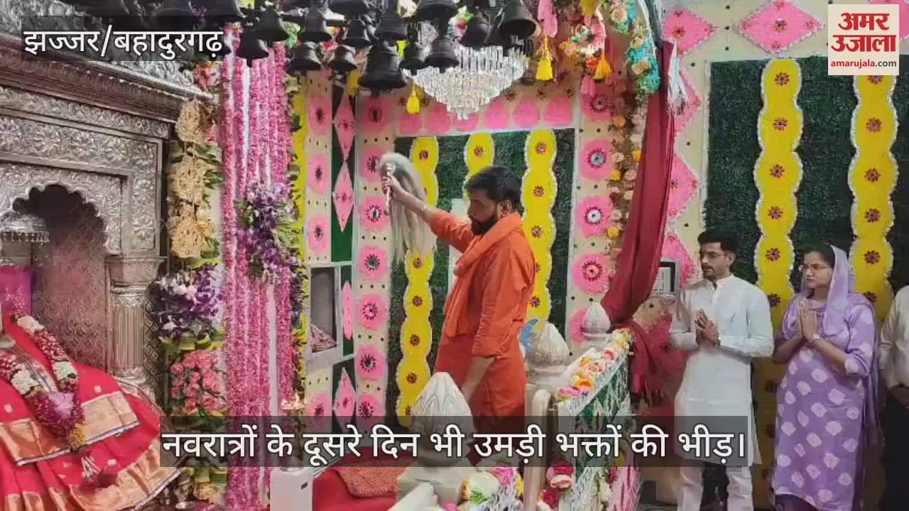 Crowds of devotees gathered on the second day of Navratri as well