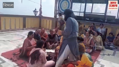 Shimla Crowds of devotees gathered at Kalibari temple devotional atmosphere filled with hymns