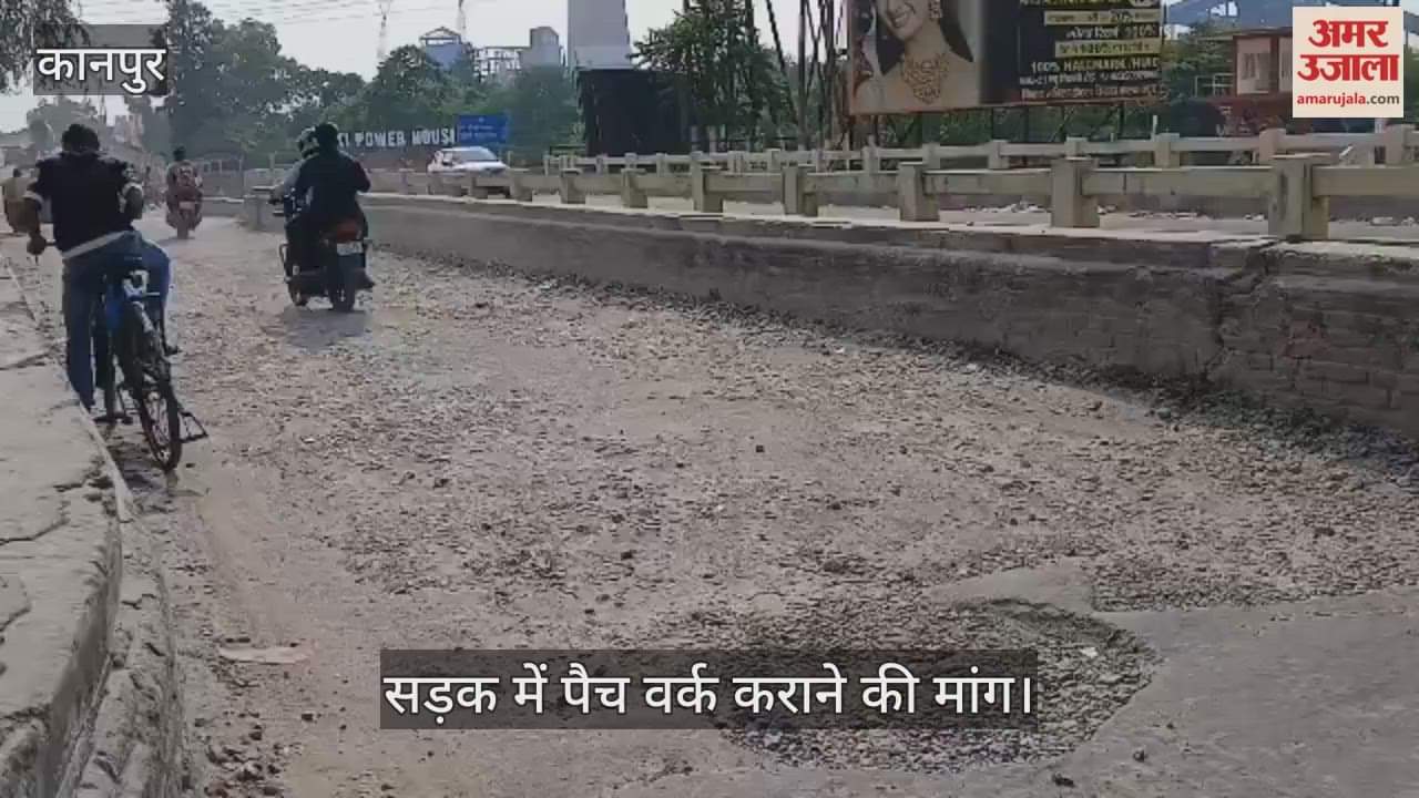 कानपुर: पनकी नहर पुराने पुल स्थित सड़क की जर्जर हालत