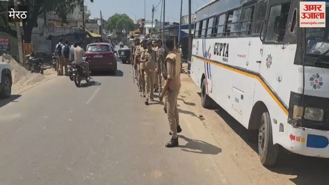 Meerut: Flag march taken out in Sardhana