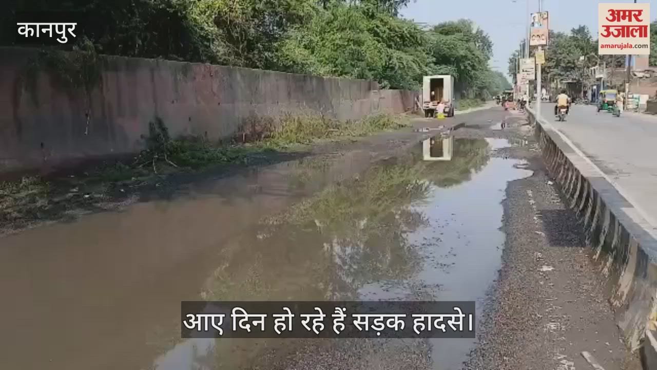 कानपुर: रतनपुर गांव के सामने से निकली सड़क में जलभराव की समस्या