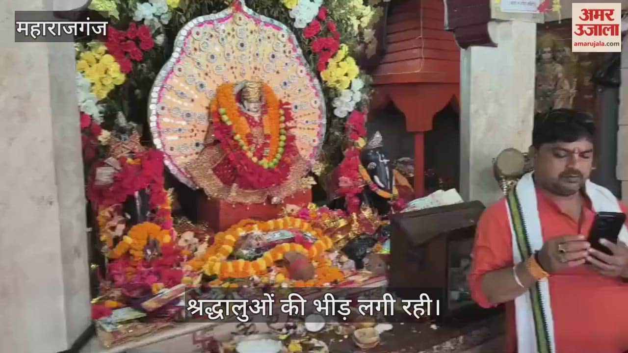 Crowds of devotees gather at temples for Navratri