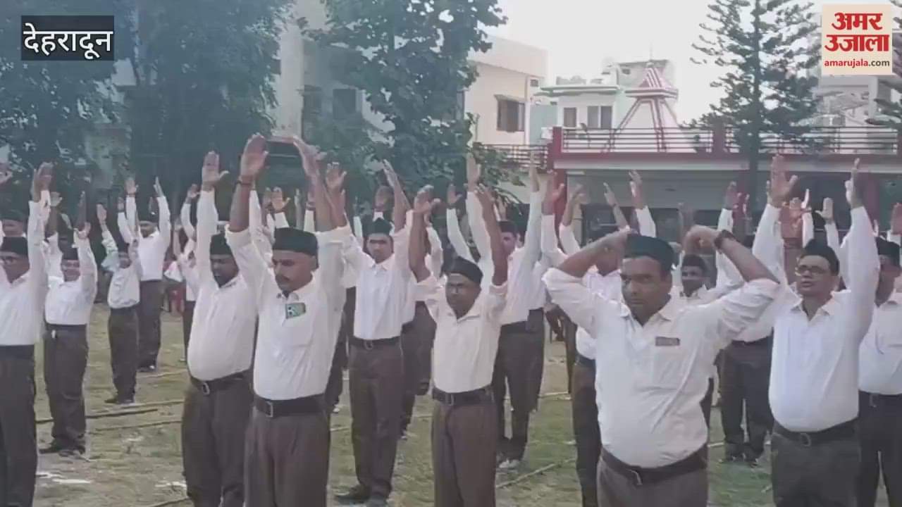 RSS's centenary program, volunteers marched in Dehradun