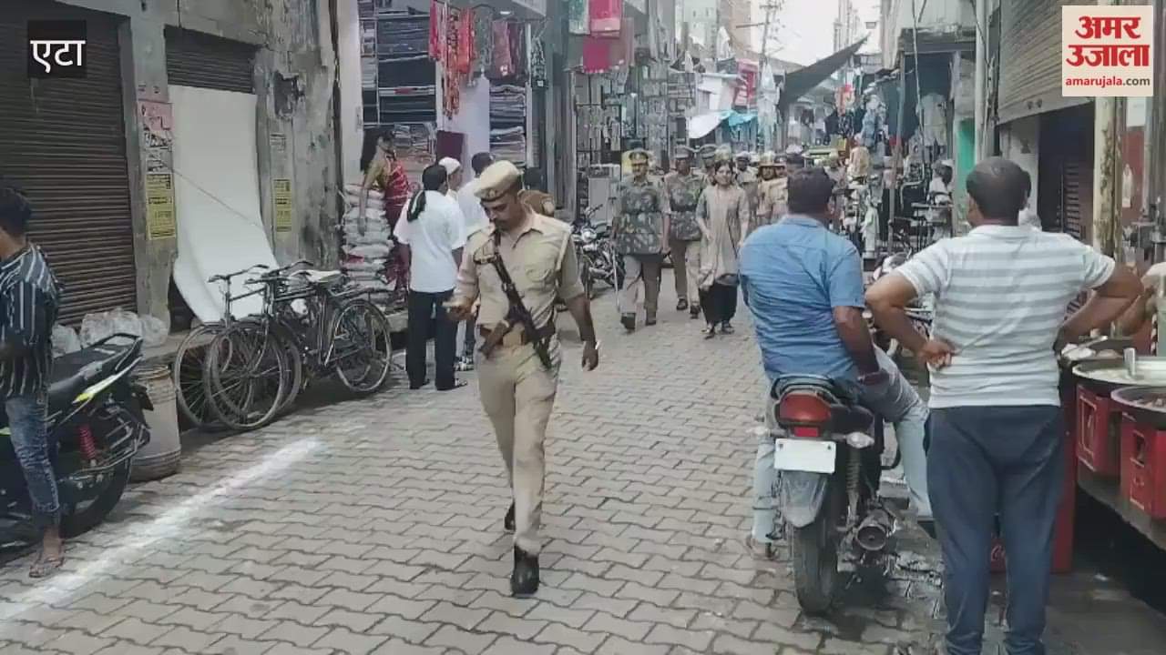 officials conducted flag march with police force In Jalesar