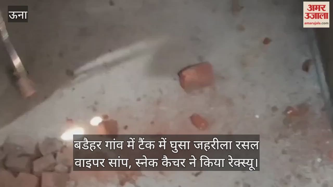 poisonous Russell's viper snake entered a tank in Badaihar village and was rescued by a snake catcher.