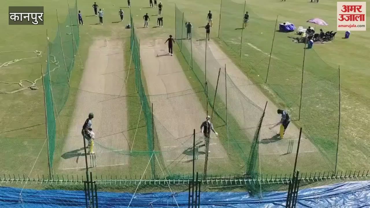 Australia A team begins net practice at Green Park Stadium