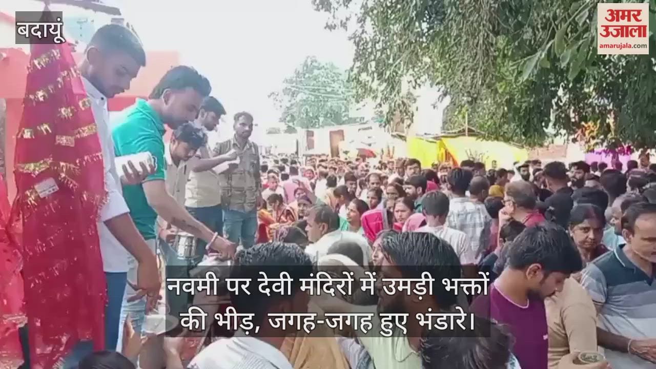 Crowds of devotees gathered at Devi temples on Navami in Budaun