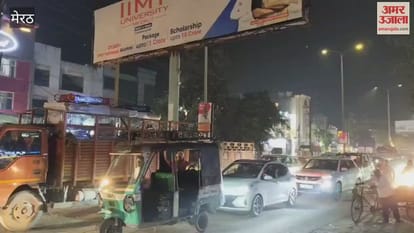 Meerut: A Four-kilometer-long Traffic Jam Occurred On Mawana Road