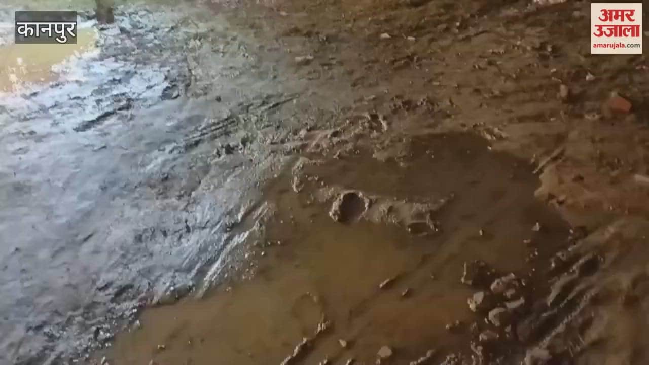 After the rain, the grounds were filled with water, creating problems for Dussehra celebration