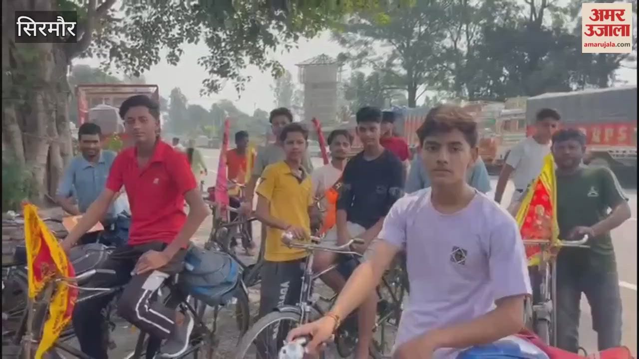 Sirmour Traveling on a bicycle to visit Mahamaya Bala Sundari Temple