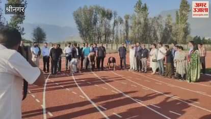 Chief Minister Omar Abdullah seen racing at Gadoora Ground in Ganderbal