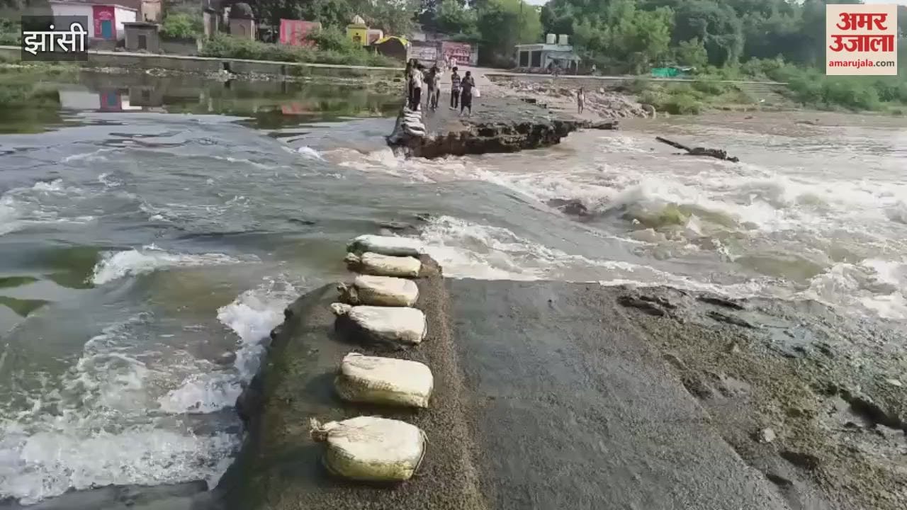 Video: Sukhnai river embankment breaks and flows away, traffic halted