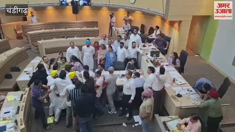 Chaos In Chandigarh Municipal Corporation Meeting – Amar Ujala Hindi News Live