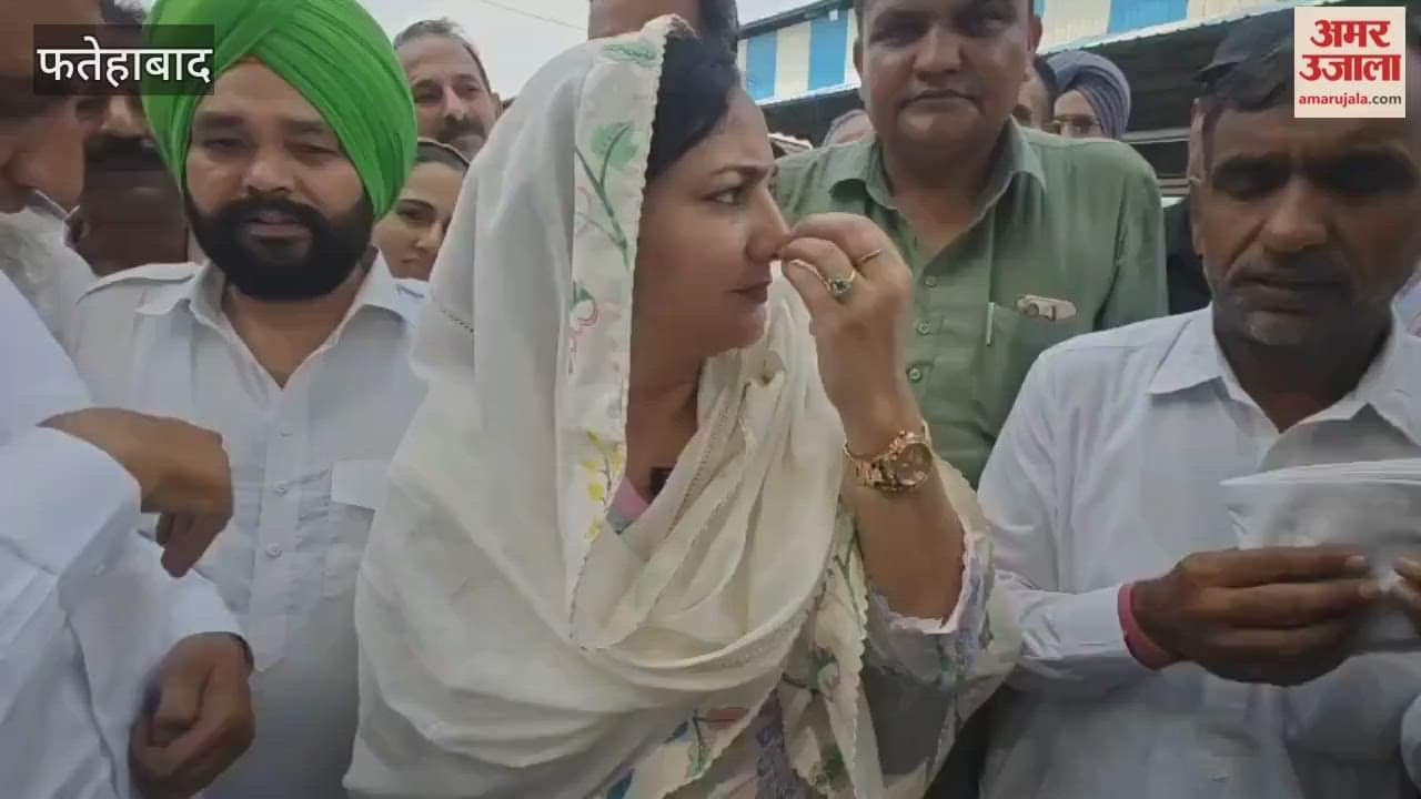 Sunaina Chautala visited the grain market in Fatehabad and submitted a memorandum to the District Commissioner regarding farmers' demands.