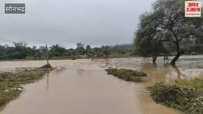 Rain washed away bridge in Sonbhadra water entered houses VIDEO