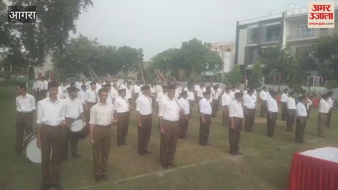 RSS Holds Grand Path Sanchalan in Agra on Vijayadashami