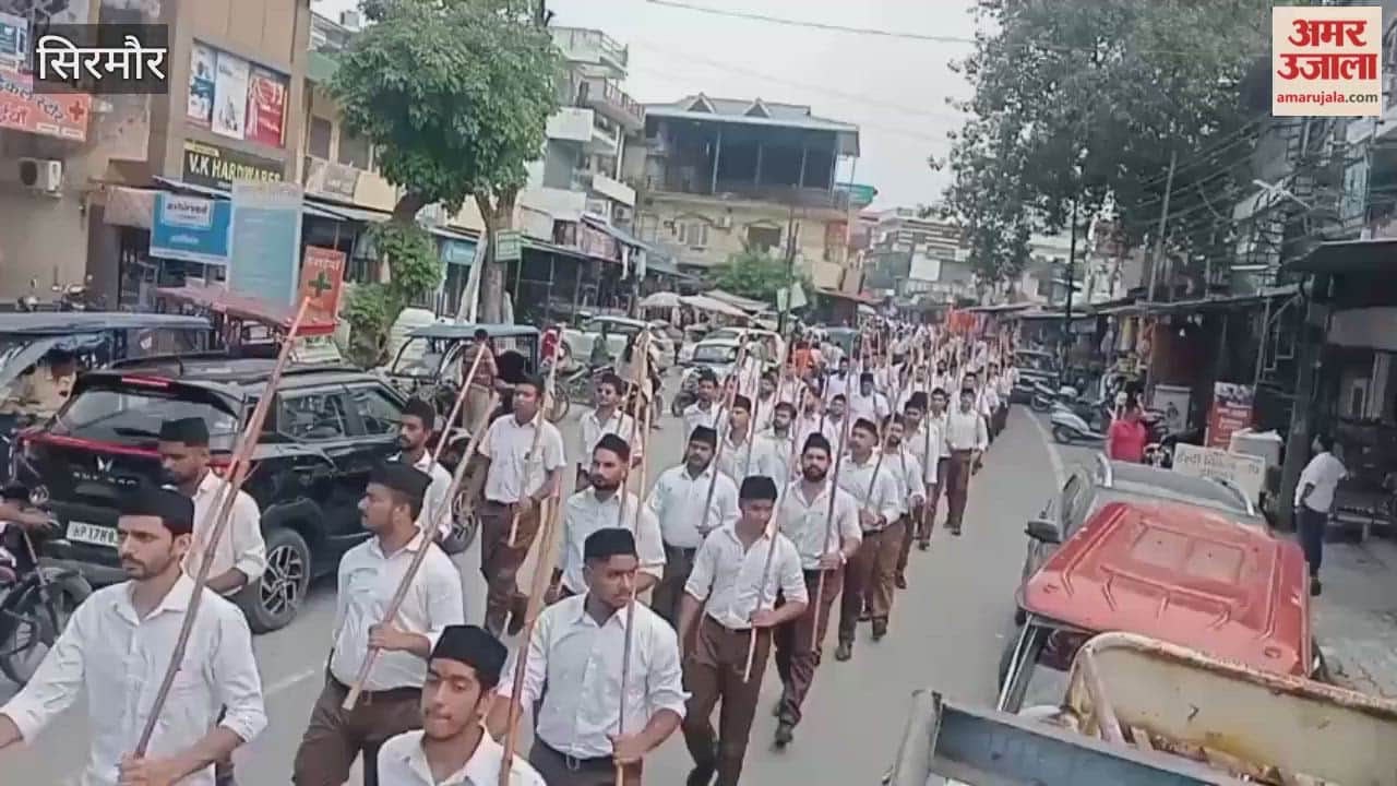 Sirmour A grand procession was taken out to mark the completion of 100 years of RSS