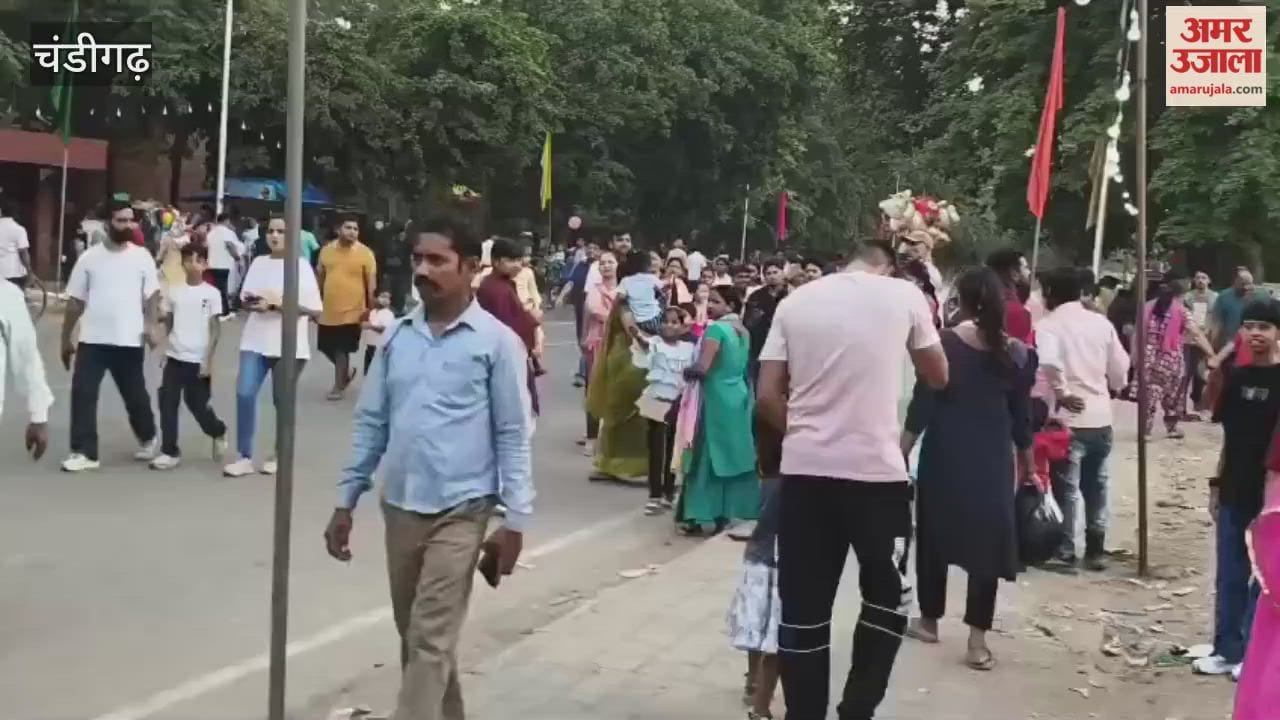 Crowds gathered to join the Dussehra celebrations in Chandigarh's Sector 46