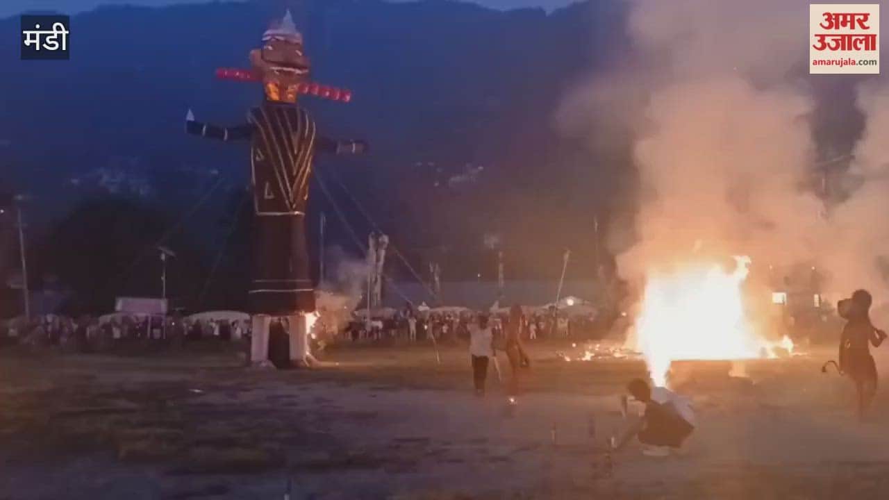 Mandi Good triumphs over evil by burning effigies of Ravana Kumbhakarna and Meghnad