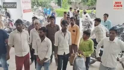 Bull attacks moving bike in kasganj