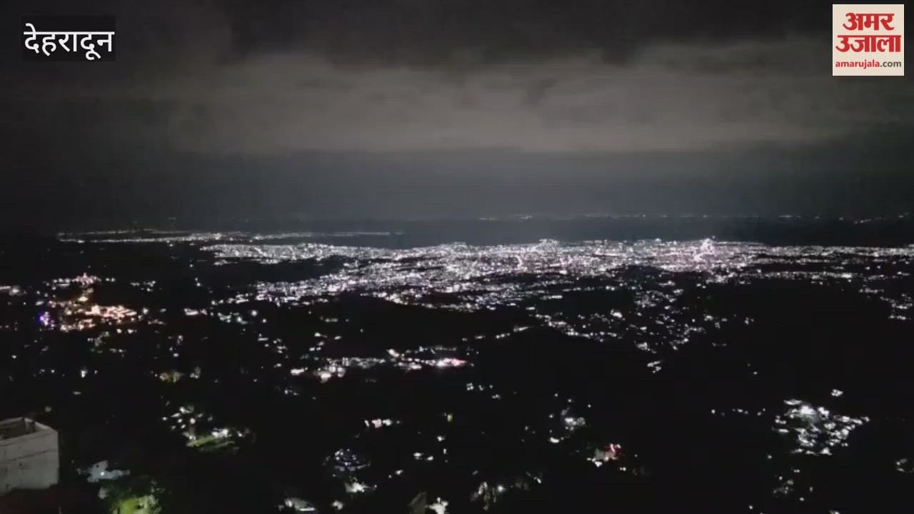 Mussoorie seen a clear weather after the rains  wonderful view of the Doon Valley