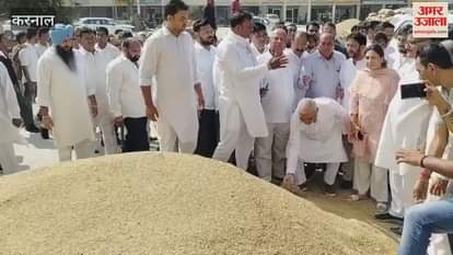 Former CM Bhupinder Singh Hooda reached Gharaunda New Grain Market in Karnal, said – anti-farmer policies will not be tolerated