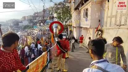 Shimla Evening procession taken out from Shri Valmiki Temple with drums and trumpets