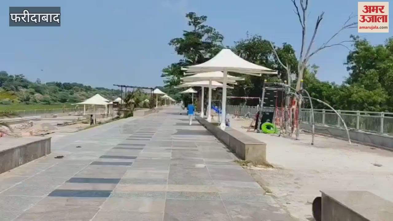 Construction work at Badkhal Lake in Faridabad city led to a gate at the entrance