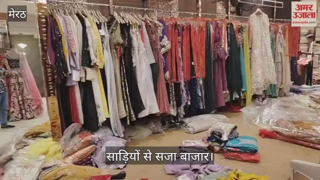 Women shop on Karwa Chauth; markets are filled with sarees and suits.