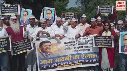 Meerut: Aam Aadmi Party demonstrated against the government