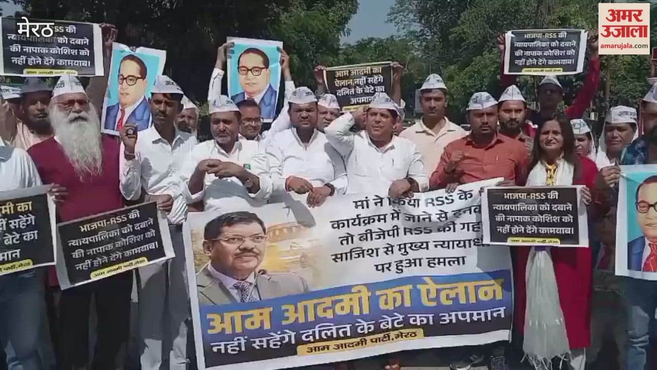 Meerut: Aam Aadmi Party demonstrated against the government