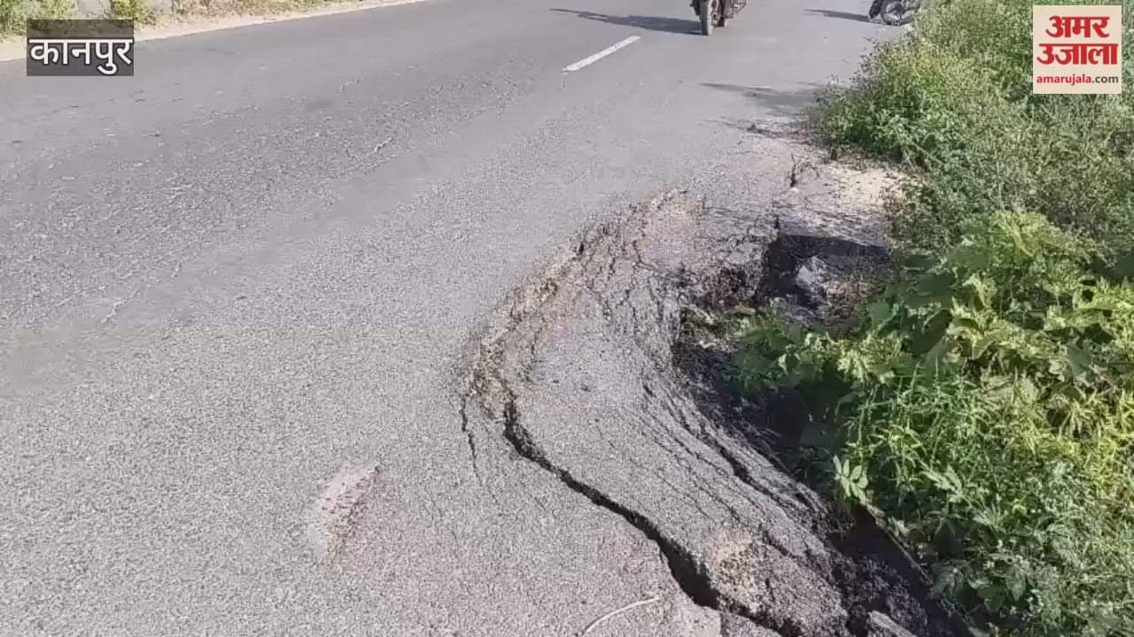 Potholes are rife on the Azad Marg from Marhala intersection, making crossing difficult